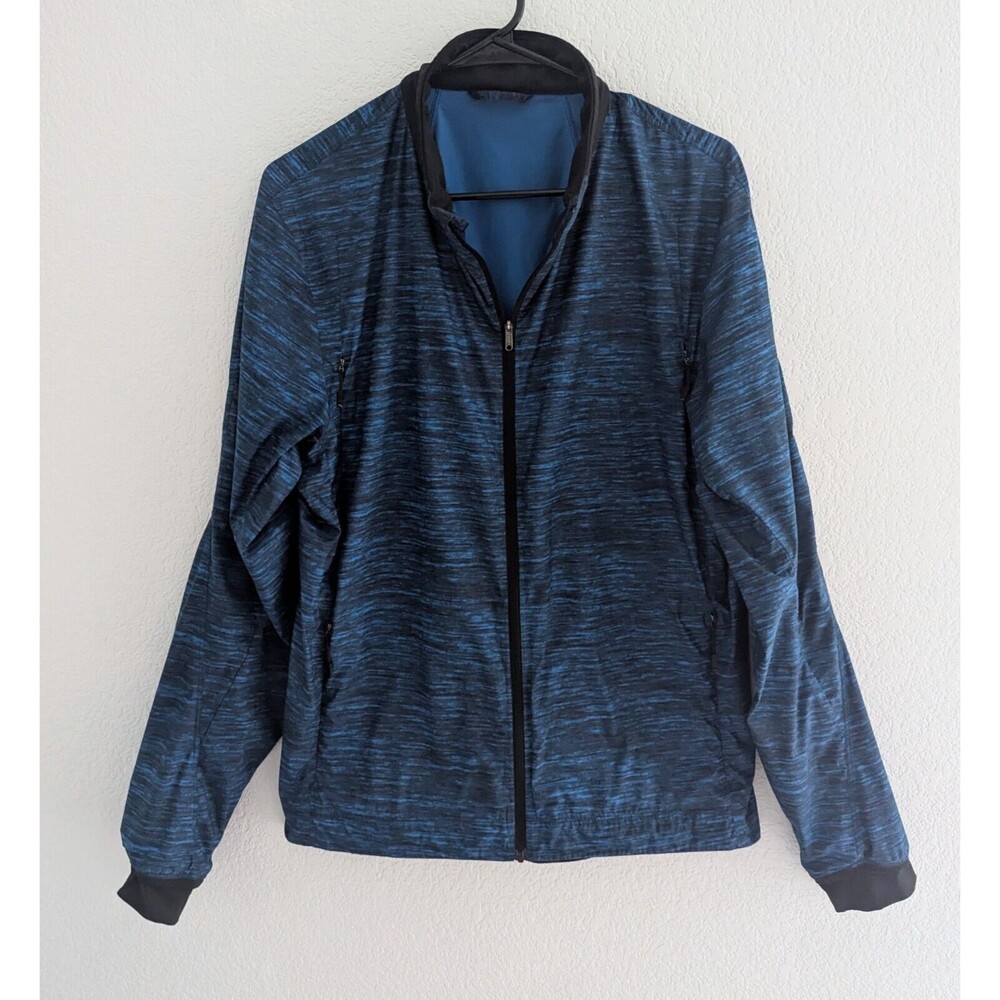 Lululemon Surge Jacket Men's Size Medium Heathered Black Teacup Blue Full-Zip
